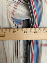 Load image into Gallery viewer, Enyce Clothing Co Shirt Adult 2XL White Black Blue Striped Button Up Casual Mens