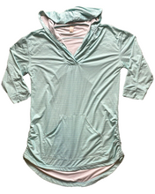 Load image into Gallery viewer, Prana Shirt Womens Medium Ruched Stretch Mantra Cover Up Beach Hoodie Tunic