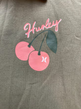 Load image into Gallery viewer, Hurley Dress Womens Medium Sage Green Cherry Logo Collared Shirt Spandex USA