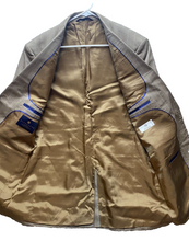 Load image into Gallery viewer, Alexandre Savile Row Long Coat Adult Euro Size 52 Tan Blazer Suit Striped Mens