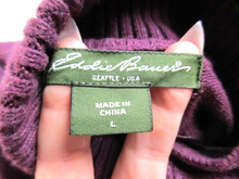 Load image into Gallery viewer, Eddie Bauer Sweater Womens Large Buttons Mock Neck Nylon Outerwear Jumper Ladies