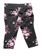 Load image into Gallery viewer, Torrid Leggings Womens 2R (40x19) Black Cropped AOP Flower Rayon Nylon Spandex