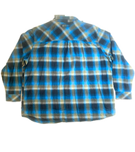 Load image into Gallery viewer, Legendary Whitetails Shirt Adult 4XT Blue Black Plaid Flannel Button Up Mens