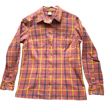 Load image into Gallery viewer, Duluth Trading Co Shirt Womens Small Dark Mauve Plaid Button Up Pockets Casual