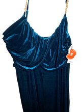 Load image into Gallery viewer, Cider Jumpsuit Womens 4XL Velvet Dark Green Gold Chain Strap Wide Leg Romper NWT