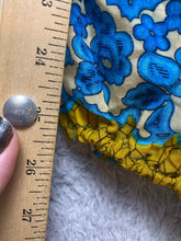 Load image into Gallery viewer, OmZappy Pants Womens 27x25.5 Blue Yellow Harem Hippie Boho Smocked Yoga Palazzo