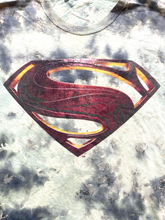 Load image into Gallery viewer, Justice League Shirt Adult Medium Green Tie Dye Superman Big Logo DC Comics Mens