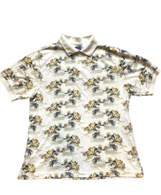 Load image into Gallery viewer, Jantzen Shirt Adult Medium Beige AOP Floral Hawaiian Aloha Casual Polo Mens