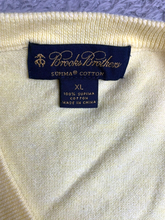 Load image into Gallery viewer, Brooks Brothers Sweater Adult Extra Large Yellow V-Neck Supima Outerwear Mens