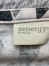 Load image into Gallery viewer, Zenergy by Chicos Shirt Womens 2 (Large) Boxy Artsy AOP Flower Boho Peasant Lady