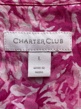 Load image into Gallery viewer, Charter Club Shirt Womens Large Pink Boho Button Up Linen Peasant Oversized Lady