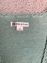 Load image into Gallery viewer, Pendleton Sweater Womens Medium Teal Green Button Front Cardigan Knitted Ladies