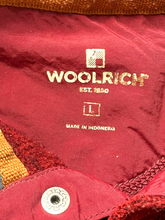 Load image into Gallery viewer, Vintage Woolrich Sweater Adult Large Red Black Heathered Tweed Fleece Snap Mens