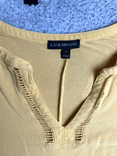 Load image into Gallery viewer, Lane Bryant Shirt Womens 22 Yellow Lagenlook Boho Tunic Blouse Plus Ladies