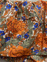 Load image into Gallery viewer, ZARA Shirt Womens Small Orange Blue AOP Flower Boho Hippie Ruffle Cropped Ladies