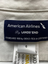 Load image into Gallery viewer, American Airlines Shirt Womens 6 White Oeko-Tex Lands End Flight Uniform Ladies