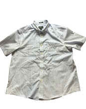 Load image into Gallery viewer, Eddie Bauer Shirt Adult 2XL Light Blue White Plaid Button Up Casual USA Mens