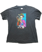 Load image into Gallery viewer, Know Bad Daze Shirt Adult Large Black Japanese Geisha Half Skeleton Grunge Mens
