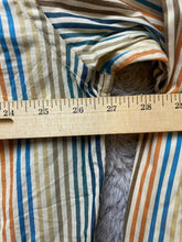 Load image into Gallery viewer, Alan Flusser Shirt Adult 2XL Beige Striped Embroidered Logo Pocket Casual Mens