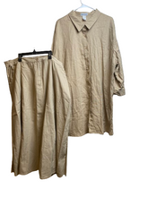Load image into Gallery viewer, Jessica London 2 Piece Set Womens Shirt 24 Skirt 26 Lagenlook Linen Plus Ladies