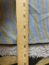 Load image into Gallery viewer, Alan Flusser Shirt Adult Medium Blue Yellow Striped Pocket Casual Cuffs Mens