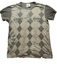 Load image into Gallery viewer, VTG Bulzeye Shirt Womens Large Streetwear Rhinestones Skull Grunge Gothic Y2K