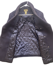 Load image into Gallery viewer, LL Bean Coat Adult Large Navy Blue Lambswool Wool Jacket Preppy Outerwear Mens