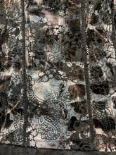 Load image into Gallery viewer, Catherines Shirt Womens 1XWP Black Velvet AOP Floral Boho Nylon Spandex Petite