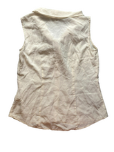 Load image into Gallery viewer, Pendleton Shirt Womens 10 Small Ivory Tank Blouse 100% Silk Tie Shawl Collar