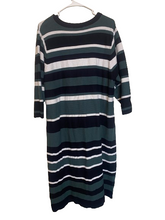 Load image into Gallery viewer, Torrid Dress Womens 4 Black Hunter Green Ribbed Knit Rayon Nylon Sweater Bodycon