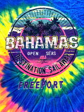 Load image into Gallery viewer, Bahamas Freeport Shirt Adult Large Rainbow Open Seas Beach Tie Dye Sailing Mens