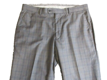 Load image into Gallery viewer, Vitali Pants Adult 36x29 Gray Plaid Flat Front Straight Leg Trouser Dress Mens