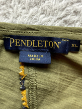 Load image into Gallery viewer, Pendleton Shirt Womens Extra Large Khaki Green Oversized V-Neck Solid Boxy Lady