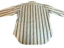 Load image into Gallery viewer, Tailorbyrd Shirt Adult Medium Green Blue Purple Striped Casual Flamingo Mens