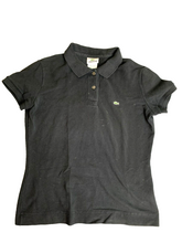 Load image into Gallery viewer, Lacoste Shirt Womens 40 (Medium) Black Preppy Alligator Preppy Golf Polo Ladies
