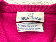 Load image into Gallery viewer, Vintage Braemar Sweater Womens Large Pink Scottish Lambswool V-Neck Ladies