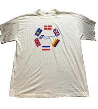 Load image into Gallery viewer, VTG Scandinavian Seaways Shirt Adult Extra Large White Countries Flags 90s Mens