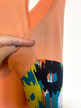 Load image into Gallery viewer, Coogi Dress Womens Extra Large Peach Summer Floral Long Maxi Spandex Halter Boho