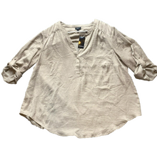 Load image into Gallery viewer, Torrid Shirt Womens 2 2X Taupe Roll Tab Satin Boho Peasant Flowy Blouse Plus NWT