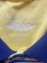 Load image into Gallery viewer, Straight Down Shirt Adult 2XL Navy Yellow Stripes U.S Open Pebble Beach Polo Men