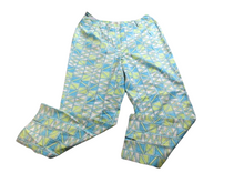 Load image into Gallery viewer, VTG Talbots Pants Womens 14W (33x27) Geometric Flat Front Spandex Stretch RARE