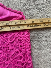 Load image into Gallery viewer, Gianni Bini Dress Womens Large Pink Crochet Lace Lined Cocktail MSRP $129 NWT