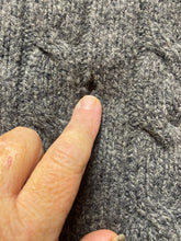 Load image into Gallery viewer, LL Bean Sweater Adult Large Gray Cable Knit Lambs Wool Nylon Outerwear Mens