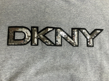 Load image into Gallery viewer, DKNY Sweatshirt Womens Extra Large Gray Sequins Logo Crew Neck Sweater Lady NWT