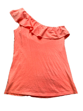Load image into Gallery viewer, Lilly Pulitzer Shirt Womens Small Peach One Shoulder Ruffle Trim Wynne Neveah