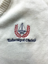 Load image into Gallery viewer, VTG University of Okoboji Sweater Adult Medium Ivory Knitted Outerwear USA Mens
