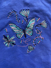 Load image into Gallery viewer, VTG Gold Coast Sweatshirt Womens Large Oversized Whimisical Embroidery Butterfly