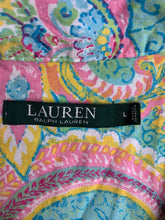 Load image into Gallery viewer, Lauren Ralph Lauren Shirt Womens Large Green Pink AOP Paisley Oversized Ladies
