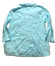 Load image into Gallery viewer, Sigrid Olsen Shirt Womens Medium Blue 100% Linen Oversized Loose Casual Ladies