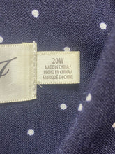 Load image into Gallery viewer, Eliza J Dress Womens 20W Navy White Polkadots Ruffle Trim Sheath Boho Plus Lady